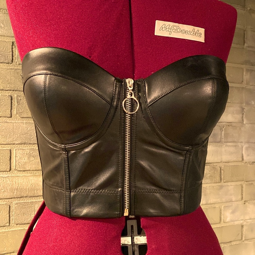 Pleather Bustier Crop Top